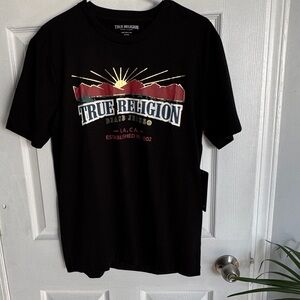 True Religion black t shirt mens large 28 x 18 new